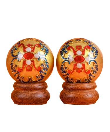 Sciaza Klangkugel Massageball Hand Baoding Eisenball Solid Ball hand -made fitness ball used for hand exercises (Color: A Size :)