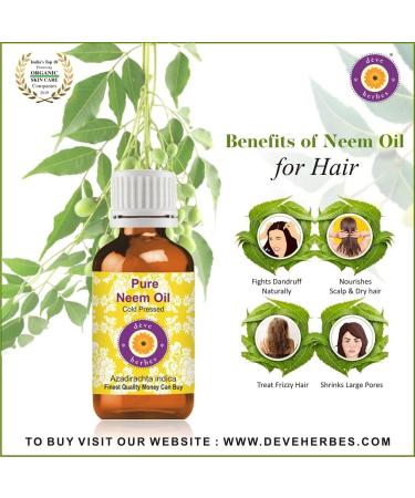  Deve Herbes Deve Herbs Pure Neem Oil (Azadirachta indica) Natural Therapeutic Grade Cold Pressed 10 ml - Buy Online on GoSupps.com