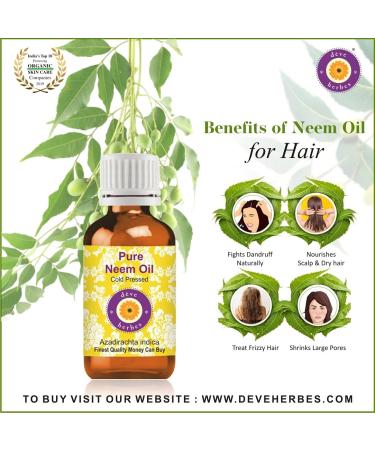 Deve Herbes Pure Neem Oil (Azadirachta Indica) Cold Pressed (Pack of Three) 100ml X 3 (10 oz) - Buy Online on GoSupps.com