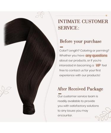 Ponytail Extensions - Hetto Real Hair Brown Smooth Braid Remy Extensions #2 Darkest Brown 45 cm 80g - Shop Now! - Buy Online on GoSupps.com