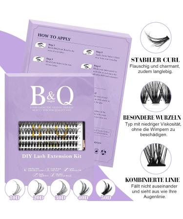 Premium LASH Extension Set B & Q - 280 PCs 0.07D 9-15 Mix | Complete Eyelash Extensions with Adhesive & Applicator for Beginners - Buy Online on GoSupps.com