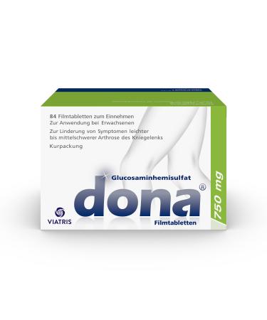 DONA 750 mg: relieves the symptoms with mild to moderate knee arthrosis effective knee artery in osteoarthritis high-dose glucosamine 84 tablets 84 pieces (1 Pack)