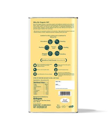 GirOrganic Natural Kolhu Wood Pressed Peanut Oil - 169oz | Cold Pressed Kacchi Ghani Oil - 169 Fl Oz - Buy Online on GoSupps.com