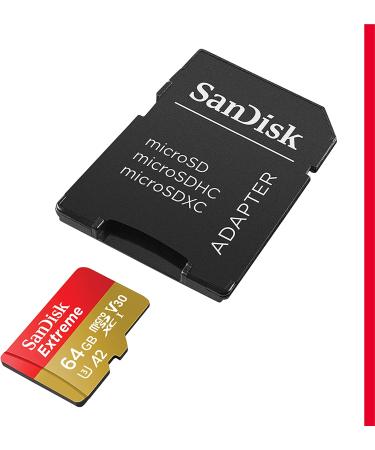 SanDisk 64GB Extreme microSDXC UHS-I Memory Card - Up to 170MB/s, C10, U3, V30, 4K, 5K, A2 - SDSQXAH-064G-GN6MA - Buy Online on GoSupps.com