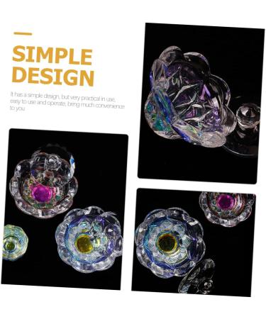 Healeved Nail Art Crystal Cup Nail Manicure Tools Professional Nail Dish Dappen Dish Glass Clear Cup Nail Liquid Cup Colored Glass Stained Glass Diamond Decor Glass Mixing Dish Powder Major - Buy Online on GoSupps.com