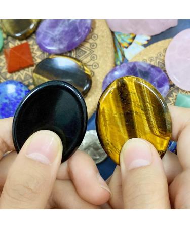 Black Obsidian Thumb Stone - Healing Crystals for Stress Relief Fortune Telling & Reiki | International Shipping - Buy Online on GoSupps.com