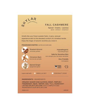 Skylar Fall Cashmere Eau de Parfum - Hypoallergenic & Clean Perfume for Women & Men Vegan & Safe for Sensitive Skin - Spicy Gourmand Perfume with Notes of Cinnamon Almond & Ginger - 50mL /1.7 Fl oz - Buy Online on GoSupps.com