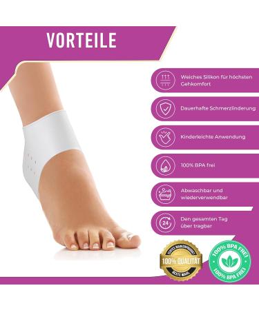 Orthopeo Premium Silicone Heel Cushion - Gel Protection for Heel Spurs & Pain Relief - Ideal for Dry Cracked Heels - 1 Pair - Buy Online on GoSupps.com