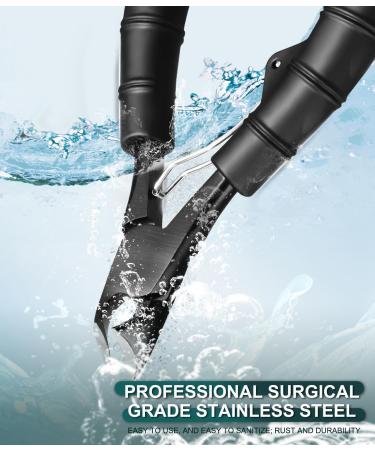 Professional Wide Jaw Thick Toenail Clippers for Men & Seniors | Heavy Duty Ingrown Nail Tool Kit with Bamboo Handle - Buy Online on GoSupps.com