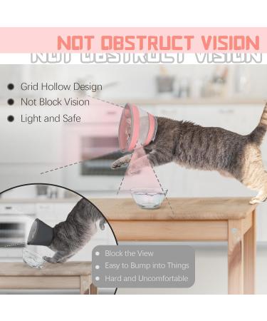 Supet Breathable Adjustable Cat Cone Collar - Water Resistant & Soft Recovery E-Collar for Cats - Pink (Neck Girth 14-24CM) - Buy Online on GoSupps.com
