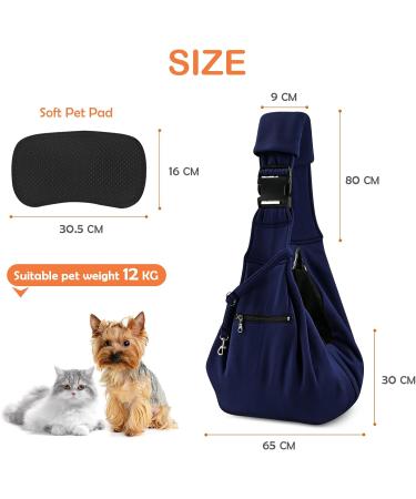 Breathable Dog Carrier Bag | Comfortable Pet Carrier for Small Dogs & Cats | Safer Transport with Adjustable Straps | Blue - Buy Online on GoSupps.com