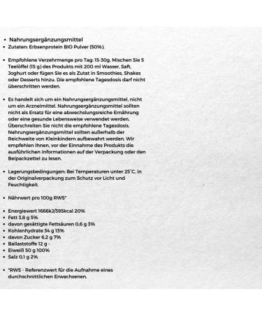 Organic pea protein powder 66 servings 200g BeOrganic MedicaLine - Buy Online on GoSupps.com