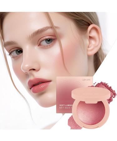 Blush For Cheeks Powder Blush Facial Makeup Shiny Highly Pigmented Cosmetics Long Lasting Beauty Products for All Skin Tones for Highlight and Contour Light Pink - Buy Online on GoSupps.com