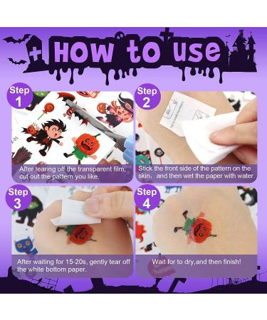 Halloween Temporary Tattoos for Kids - Waterproof Fake Stickers, Activities & Parties Favors for Toddlers, Children - 20 Sheets - Buy Online on GoSupps.com