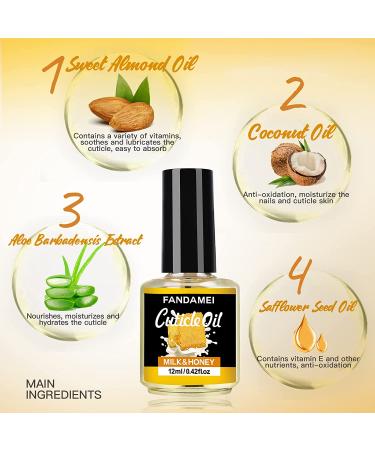 2PCS FANDAMEI Milk and Honey Cuticle Revitalizing Oil 0.42 oz - Nourishing and Moisturizing Cuticle Care for Soothing, Strengthening, and Healing Dry Cracked Cuticles - Buy Online on GoSupps.com