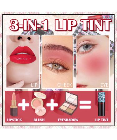 Buy 6 Colors Lip Tint Stain - Korean Non-Stick Liquid Lipstick & Cheek Tint - Moisturizing Lightweight Long-Lasting Vivid Colors - Buy Online on GoSupps.com
