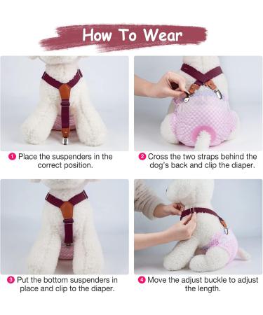 Buy Soft Dog Diaper Trousers 2 Pack Beige-Wine | Comfortable Dog Diaper Harness for Puppies | Pet Clothing for All Sizes - Buy Online on GoSupps.com