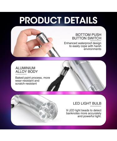 IBEIKE UV Torch Light Battery Powered - 9 LED Torch UV Flashlight for Pets Urine Detector Handy Ultraviolet Light Blacklight Torch for Resin Curing Stain Counterfeit Money Batteries Not Included - Buy Online on GoSupps.com