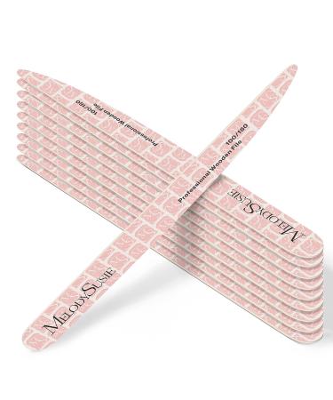 MelodySusie 10 PCS Professional Wooden Nail Files - 100/180 Grit Double Sided Emery Boards for Acrylic Nails - Washable Manicure Pedicure Tools in Pink - Ideal for Home and Salon Use - Buy Online on GoSupps.com