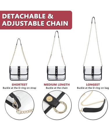 KUI WAN Clear Stadium Approved Crossbody Bag for Women - Black - Buy Online on GoSupps.com