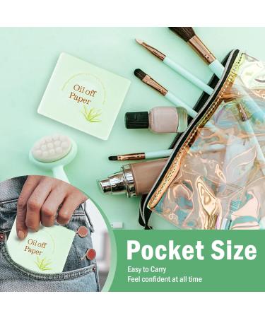 6 Pack Oil Absorbing Sheets with Portable Mirror Case & Makeup Puff - 480pcs Natural Soft Hemp Oil Off Paper for Face, Aloe Vera Infused - Ideal for Home, Office, Travel - 80 sheets/set - Buy Online on GoSupps.com