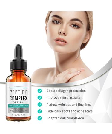 Peptide Complex Face Serum Anti Wrinkle Serum Hyaluronic Acid Serum For Reduce Crow'S Feet Forehead Wrinkles Even Skin Tone Face Care Hydrating Serum Suitable For All Skin Types 30ml - Buy Online on GoSupps.com