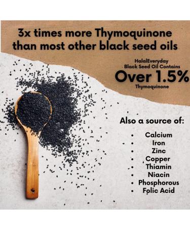 HalalEveryDay- 4 OZ Black Seed Oil - 100% Pure Cold Pressed- USDA Organic- Nigella Sativa Non-GMO - Thymoquinone - Cumin Seeds Oil - Buy Online on GoSupps.com