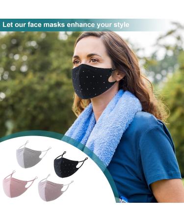 Hohaoo 3D Fabric Masks with Nasal Wire - Adjustable Washable Reusable Men & Women - Multi-Color Pack of 4 | International Shipping - Buy Online on GoSupps.com