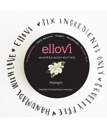 Ellovi All-Natural Luxuriously Whipped Body Butter - Midnight - Pure Enough to Eat - Made With Just 6 Vegan Ingredients - 100% Plant-Based Moisturizer For Naturally Healthy Skin (0.57 fl. oz/16.8ml) 0.57 Fl Oz (Pack of 1) M  - Buy Online on GoSupps.com