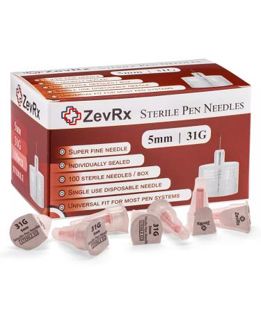 Insulin Pen Needle 100 Count (31G 5mm)