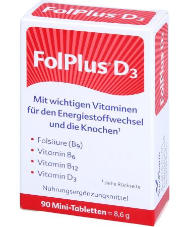 Buy Folplus Vitamin B + D3 by Steripharm - Boost Memory Nerves Energy & Bones | 90 Capsules - International Shipping - Buy Online on GoSupps.com