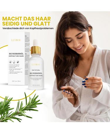 Levrou Rosemary oil 100 organic with glass pipette for men and women biotin hair oil rosemary mint oil with castor oil argan oil jojoba oil hair & scalp care Rosemary - Buy Online on GoSupps.com
