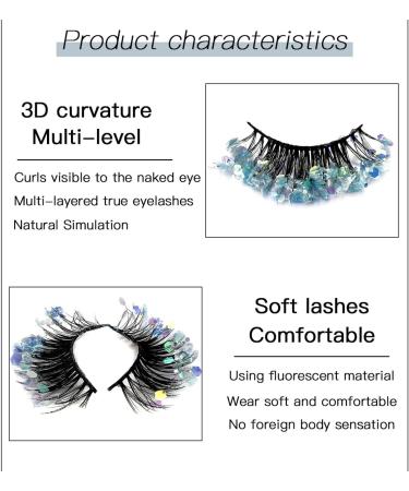 FAIRYGATE False Lashes Dramatic Glitter Eyelashes Mermaid Makeup DIY Lashes Decorative Eye Lash Extension Lash Sequins with Lash Glue and Pink Tweezers B4809 FGJSTB4809 - Buy Online on GoSupps.com