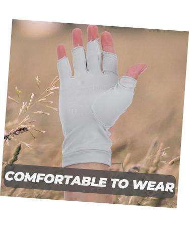 CLISPEED 1 Pair Uv Gloves Summer Beach Gloves Nail Dryer Uv Glove Sun Protective Gloves Uv Protection Gloves Sun Protection Gloves for Women Nail Gel Fabric Manicure Women's 19.5x8cm Light Grey - Buy Online on GoSupps.com