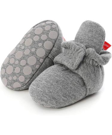 LACOFIA Baby Anti-Slip Soft Sole Slipper Booties | Dark Gray | 0-6 Months - Buy Online on GoSupps.com