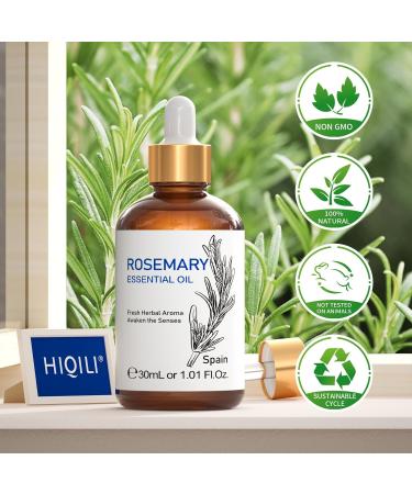 HIQILI Rosemary Oil 30ml - 100% Pure Natural Essential Oil for Diffusers Aromatherapy & Candle Making | International Shipping Available - Buy Online on GoSupps.com
