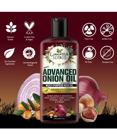 Luxura Sciences Advanced Onion Hair Oil 250ml - Enriched with Vitamin A and E Essential Oils for Winter Special - Buy Online on GoSupps.com