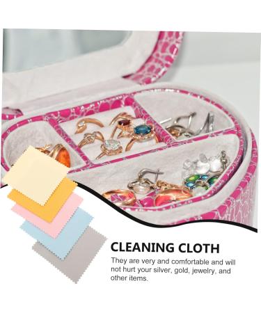 VILLCASE 45 Pcs Microfiber Cleaning Cloths for Jewelry & Eyeglasses - Double-Sided Fleece Soft Assorted Colors - Ideal for Silver Jewelry & Diamonds - Buy Online on GoSupps.com