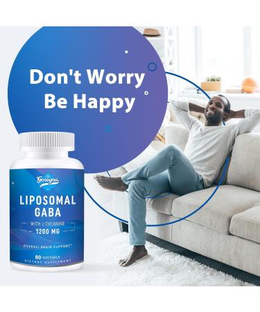Liposomal GABA with L-Theanine 1200mg - 2 Pack High Bioavailable GABA Supplements 120 Capsules for Adults 60 Count (Pack of 2) - Buy Online on GoSupps.com
