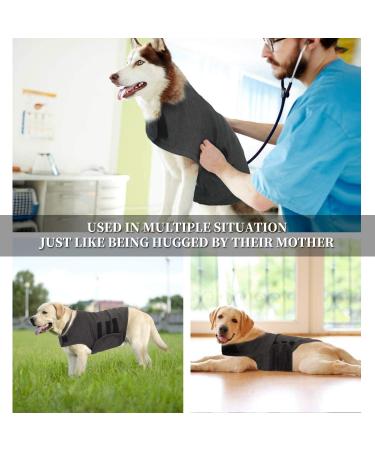 Kelivol Fear Coat for Dogs - Anxiety Relief Jacket Comfort Vest for Fireworks & Thunderstorms (L Dark Gray) | Soothing Light-Changing Design - Buy Online on GoSupps.com