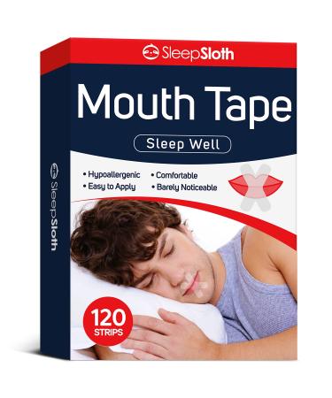 SleepSloth Mouth Tape for Nighttime Sleeping - 120 Count Anti-Snoring Devices for Optimal Breathing and Improved Sleep Snore No More 120 Count (Pack of 1)