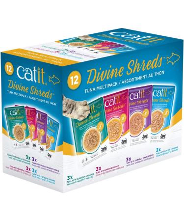 Catit Divine Shreds Wet Cat Food Toppers Chicken Multipack + Tuna Multipack 75 g Pack of 24 Retail Units Pet Food+ Cat Food - Buy Online on GoSupps.com