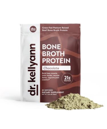 Dr. Kellyann Keto Bone Broth Protein Powder Chocolate - Protein 21g 2g Net Carbs - Grass Fed Hydrolyzed Collagen - Sugar Gluten and Dairy Free Paleo Keto Protein Shakes (30 Servings)