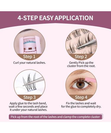 Premium Individual Lashes - 220 Clusters Eyelash Extensions | 4 Types: Natural Fairy Manga Bottom | DIY Lashes at Home (6-11mm Mixed - Buy Online on GoSupps.com