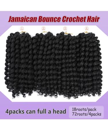 GetMaige 12 Inch Jamaican Bounce Crochet Hair 4 Pack - Natural Black Jumpy Wand Curls Crochet Hair for Black Women - Buy Online on GoSupps.com