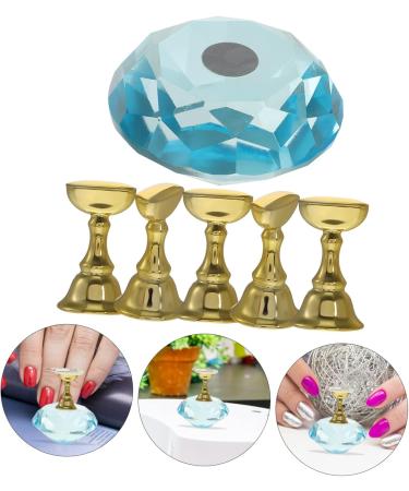 Healeved 1 Set Manicure Practice Base Nail Tips Practice Holders Nail Crystal Holder Nail Art Holder Fake Nail Stand Nail Display Stand Nail Art Stand Crystal Glass with Electroplating Clay 4x4cm As Shown 1 - Buy Online on GoSupps.com