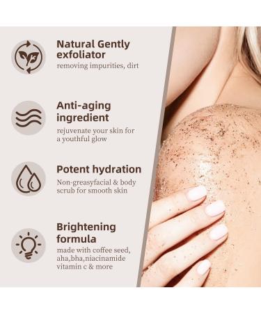 Men's Face Scrub - Deep Exfoliating Facial Exfoliator with Coffee Extract AHA BHA Blackhead Remover & KP Bump Eraser - 4.23 oz - Buy Online on GoSupps.com