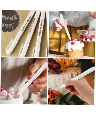 VINTORKY 4pcs Baking Pigment Pen Cakes Biscuits Edible Markers for Cookie Biscuit Marker Plastic White - Buy Online on GoSupps.com