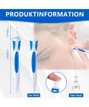 Upgraded 360 Spiral Silicone Ear Cleaner Kit - Ear Wax Remover with 16 Washable Heads for Kids & Adults - Best Ear Cleaning Solution - Buy Online on GoSupps.com