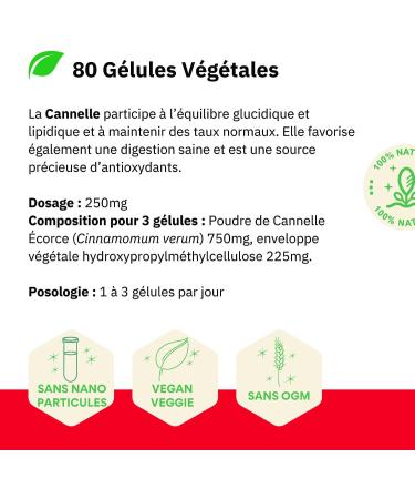 Cannelle de Ceylan | 80 g lules | Sommeil & Relaxation | 250 mg dosage 100% naturel sans additif et non comprim | L'HERBIER DE GASCOGNE | Herboriste depuis 1985 - Buy Online on GoSupps.com